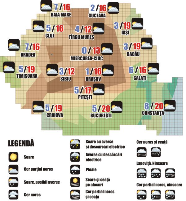 Prognoza meteo (29.10. - 30.10.2025)